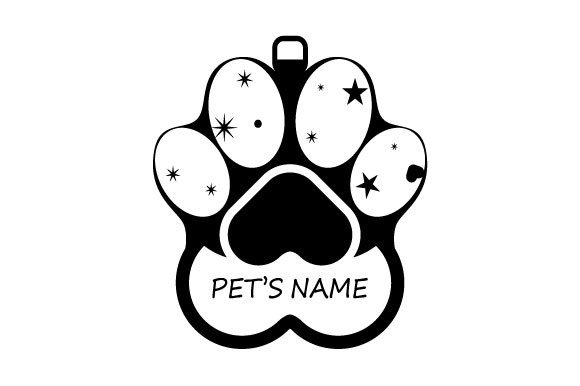 Christmas Bauble Pet Name Vector: Graphics & Print Templates