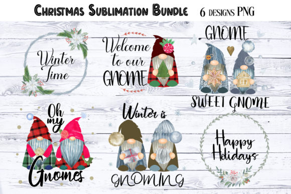 Christmas Gnome Sublimation Design PNG for Crafts & Graphics
