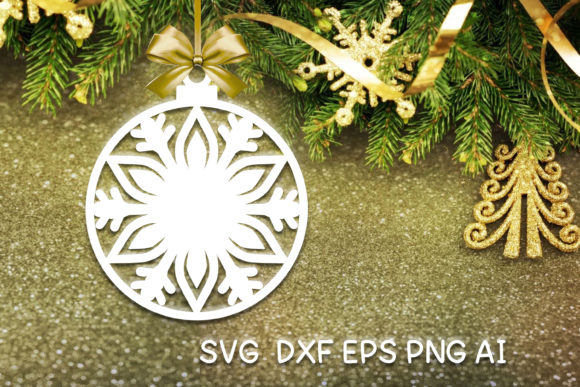 Christmas Ornament Ball Snowflake V29: A Versatile Graphics Asset for Crafters