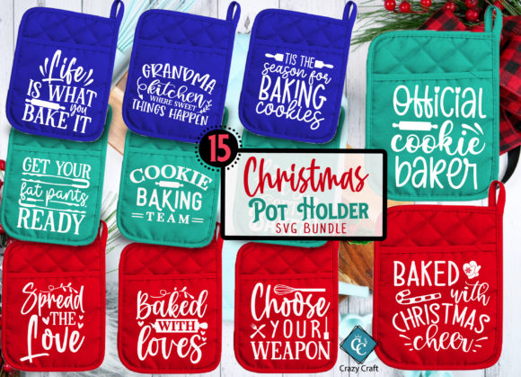 Christmas Pot Holder Bundle SVG: Graphics for Crafts