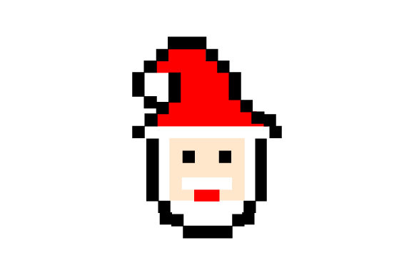 Pixel Art Santa Claus for Christmas Crafts