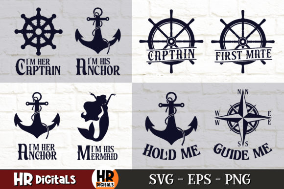 Sailing Graphics for Couples Crafts Branding
