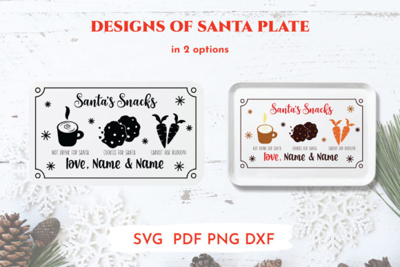 Santa Cookie Plate Rectangular Svg: Graphics for Crafts